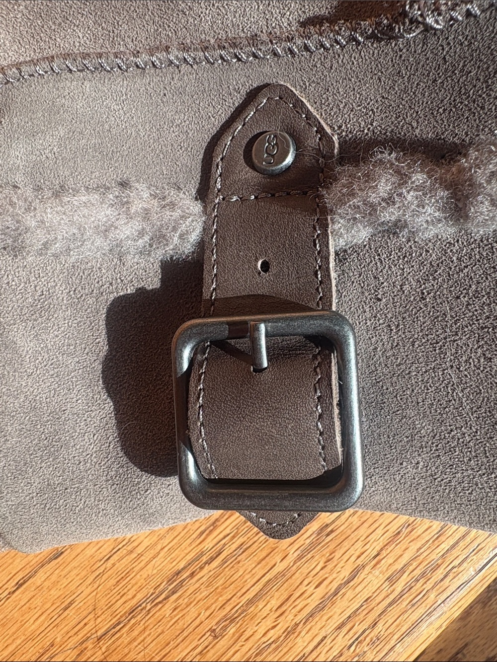 UGG Gray Suede Shearling Slip-On Sneaker Boot - Picture 5 of 6